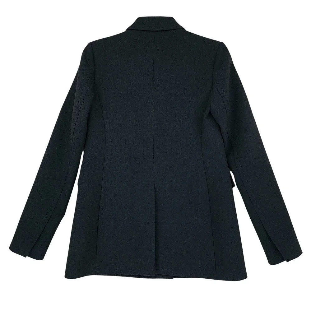 Theory Blazer sz 00 Womens Black 3-Button Tailored Office Suit Jacket‎ Coat READ